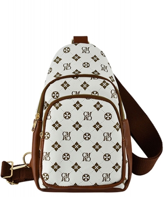 CM Monogram Guitar Strap Sling Bag CM768 IVORY/TAN